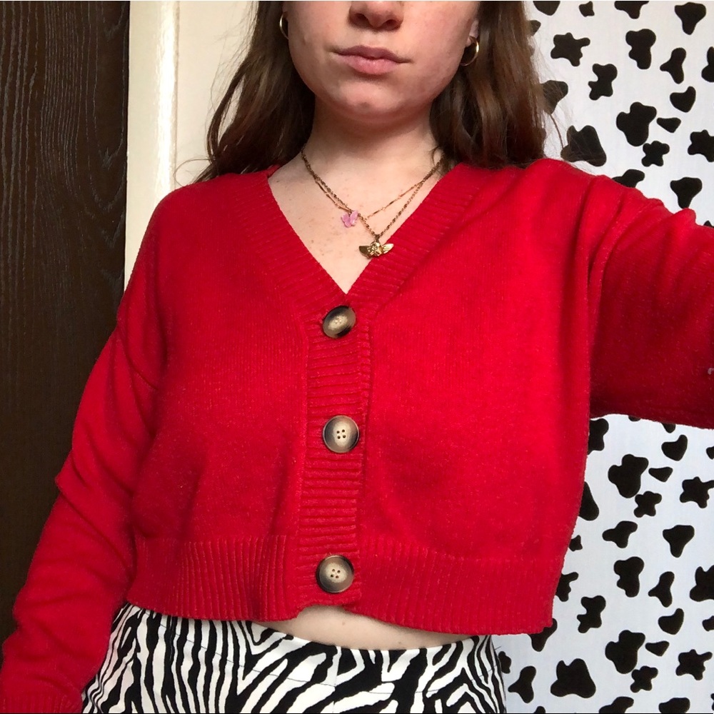 Forever 21 Button Down Red Cardigan